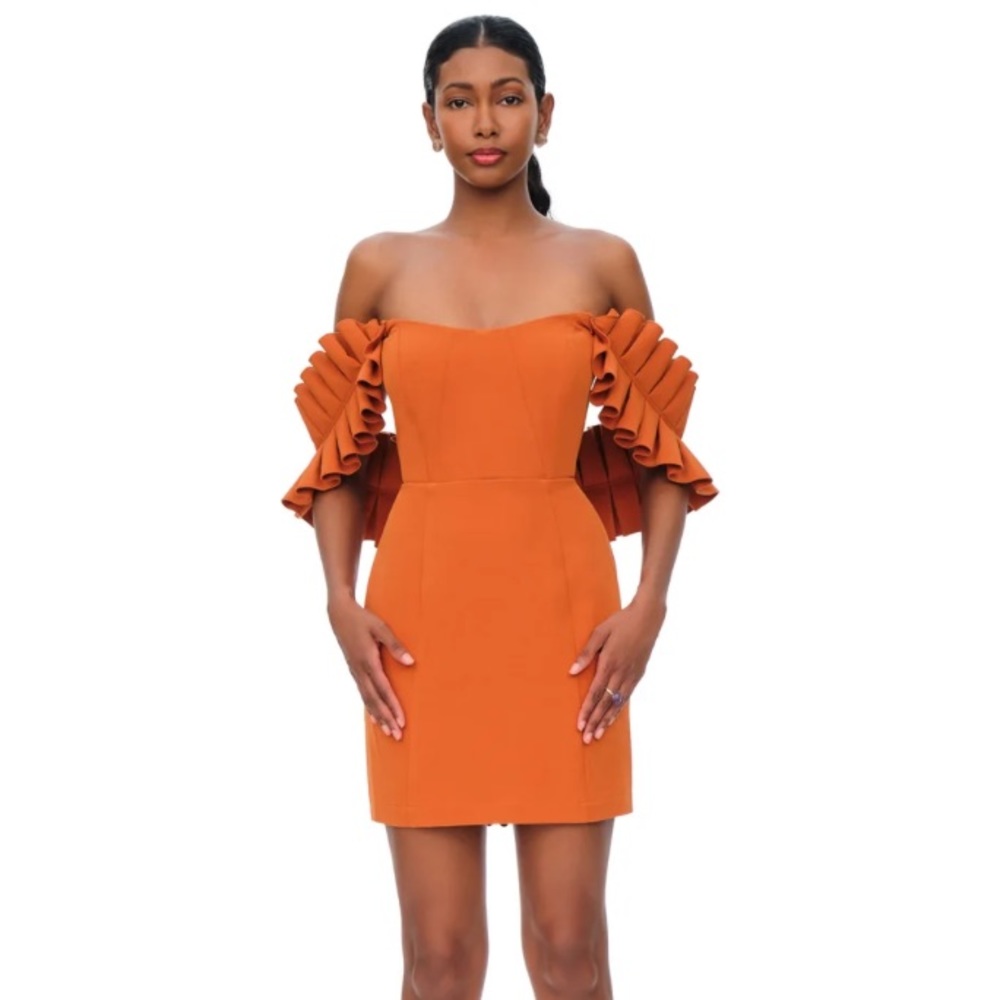 Andrea Iyamah Azo Mini Dress NWT Orange Tangerine XS